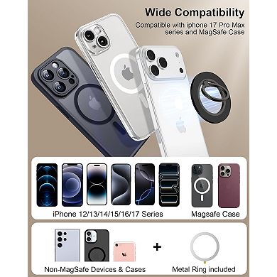 Magnetic Phone Ring Grip for MagSafe - 360° Rotation Strong Magnet Finger Ring Holder Grip Stand