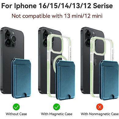 for MagSafe Wallet，Leather Magnetic Wallet for Phone with Adjustable Stand，5 Magnetic Credit Card Ho