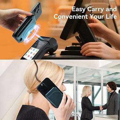 for MagSafe Wallet，Leather Magnetic Wallet for Phone with Adjustable Stand，5 Magnetic Credit Card Ho