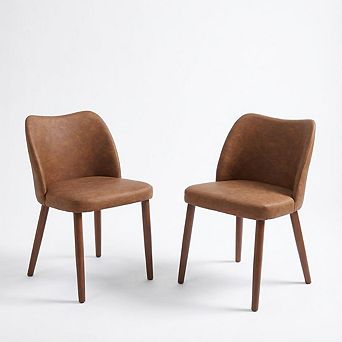 IDEALHOUSE Modern Upholstered Wingback Dining Chair Set of 2