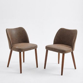 IDEALHOUSE Modern Upholstered Wingback Dining Chair Set of 2
