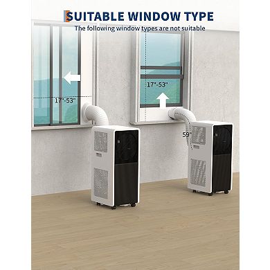 14000 BTU Portable Air Conditioners With Remote Control,3-In-1 With Fan & Dehumidifier,Auto Swing