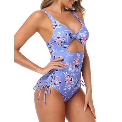 Women's One-Piece Swimsuit Wrap Push Up Swimsuit Tummy Control Bathing Suit