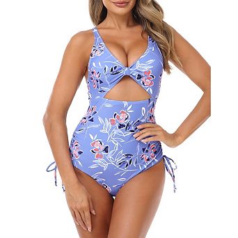 Women's One-Piece Swimsuit Wrap Push Up Swimsuit Tummy Control Bathing Suit