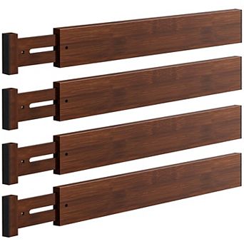 Bamboo Drawer Dividers Expandable Kitchen Dresser Organizer