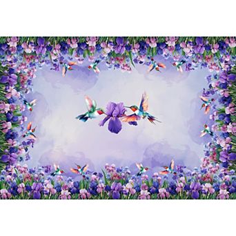 Spring Tablecloth, Vintage Birds Flower Washable Table Cover