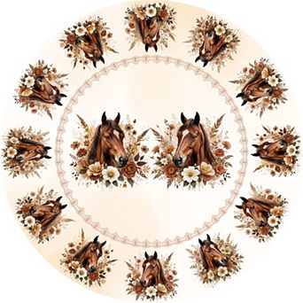 Spring Tablecloth, Vintage Birds Flower Washable Table Cover