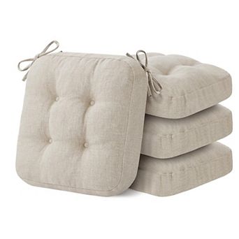 Tufted Dining Chair Cushions with Ties Non Slip Kitchen Pads