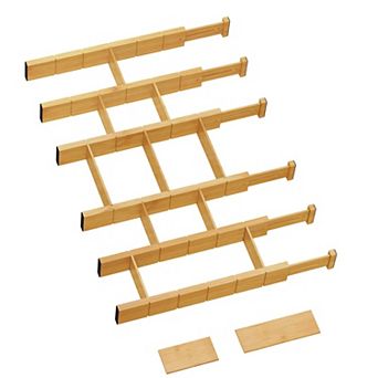Bamboo Drawer Dividers Expandable Adjustable Organizer Inserts