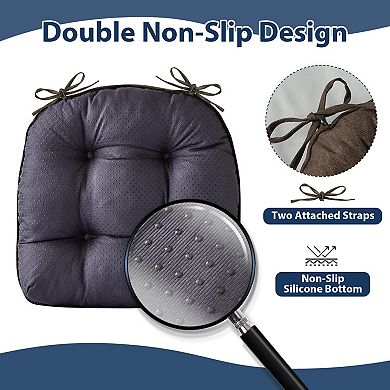 Tufted Dining Chair Cushions with Ties Non Slip Foam Pads