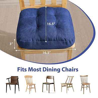 Tufted Chair Cushions with Ties Non Slip Kitchen Pads