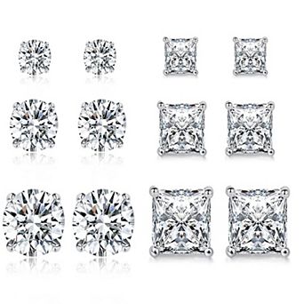 Cubic Zirconia Stud Earring Set
