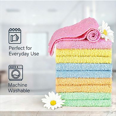 10 Pack Soft 12x12 Washcloths, Ultra Absorbent, Machine Washable, Multi-Purpose