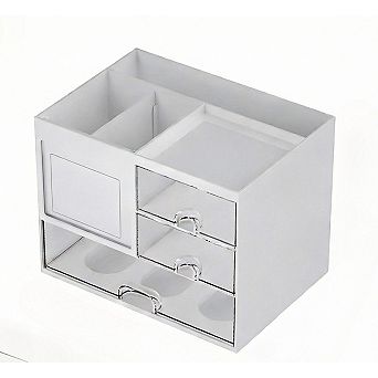 Large Capacity Desk Organizer with 3 Drawers and Compartments for Office Supplies