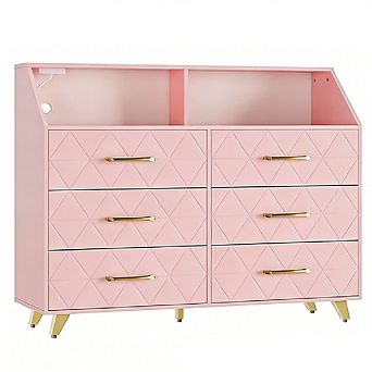 6-Drawer Dresser, MDF Wood Chest