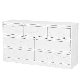 Wide Antique 7-Drawer Dresser, Large Storage Wooden Chest of Drawers Organizer for Bedroom