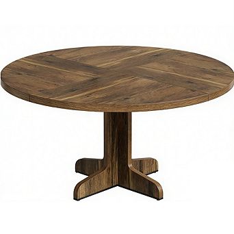 Round Dining Table for 4-6, Farmhouse Circle Kitchen Table