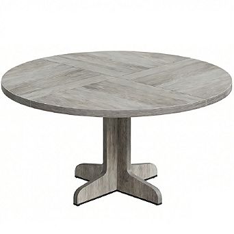 Round Dining Table for 4-6, Farmhouse Circle Kitchen Table
