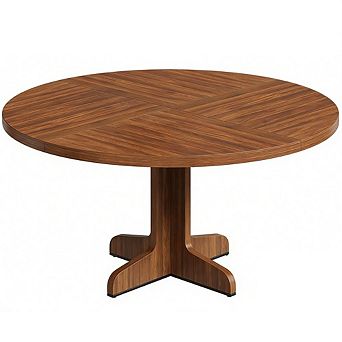 Round Dining Table for 4-6, Farmhouse Circle Kitchen Table