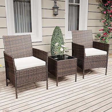 3-Piece All-Weather Patio Set, PE Wicker Sectional