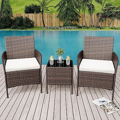 3-Piece All-Weather Patio Set, PE Wicker Sectional