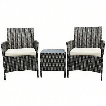 3 pc All-Weather Patio Set, PE Wicker Sectional