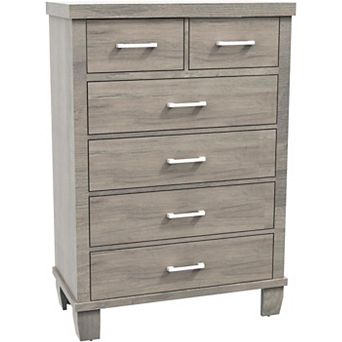 Tall 6 Drawer Dresser, Modern Wood Storage Chest, Bedroom Furniture Organizer for Clothing