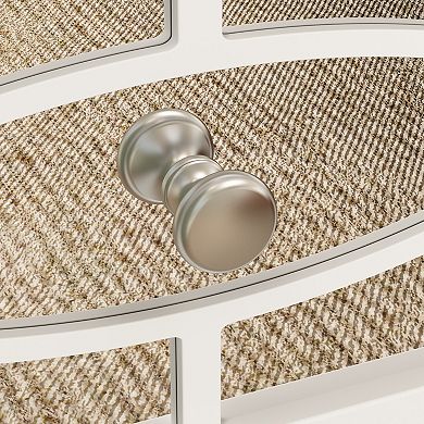 White 3-Drawer Mirrored Nightstand, Modern Accent Dresser with Decorative Mirror Front for Bedroom