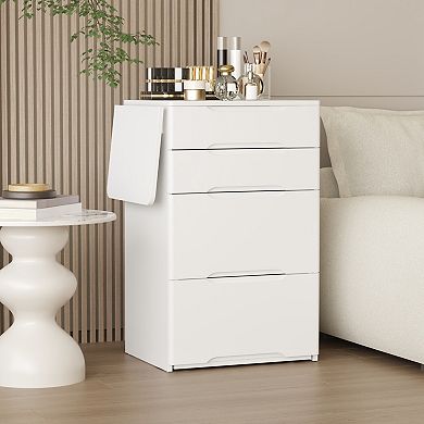 3-in-1 LED Vanity Table with Flip-Top Mirror, Dimmable Lights, Storage Drawers & Stool