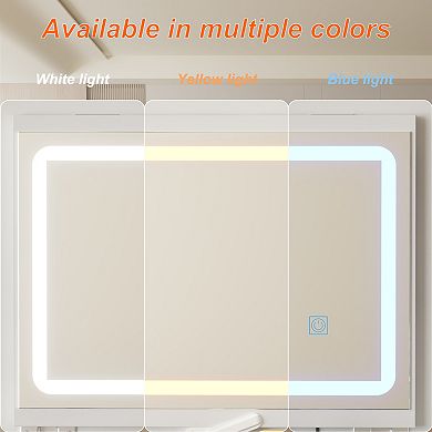 3-in-1 LED Vanity Table with Flip-Top Mirror, Dimmable Lights, Storage Drawers & Stool