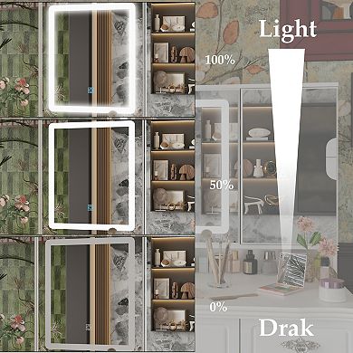 White Makeup Vanity Desk with LED Mirror, 3 Light Modes, 10 Drawers & Storage Cabinet