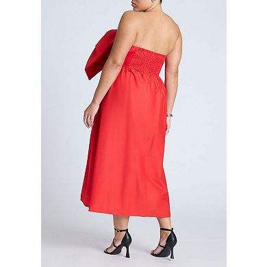 ELOQUII Women's Plus Size Bow Bodice Flare Dress