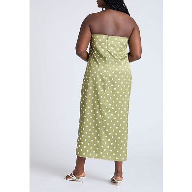 ELOQUII Women's Plus Size Satin Column Dress