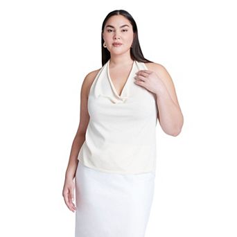 ELOQUII Women's Plus Size Sweater Halter
