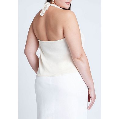 ELOQUII Women's Plus Size Sweater Halter