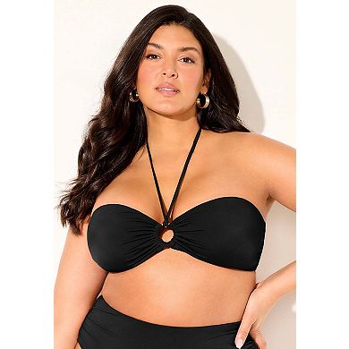 Swimsuits for All Women's Ruched Ring Bandeau Bikini Top