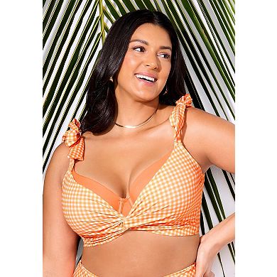 Swimsuits for All Women's Bra Sized Twist Front Bikini Top
