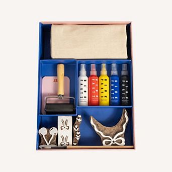 Block Printing Kit Cherry Bow Print Tote Bag