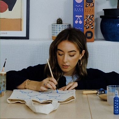 Block Printing Kit Cherry Bow Print Tote Bag