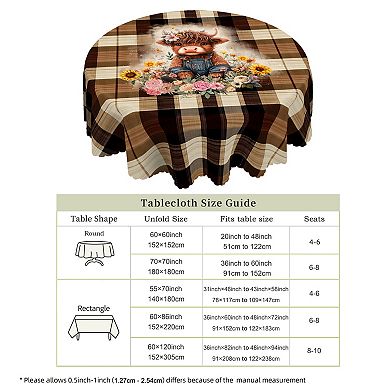 Farmhouse Animal Wood Grain Tablecloth, Oil Spill Proof Cover