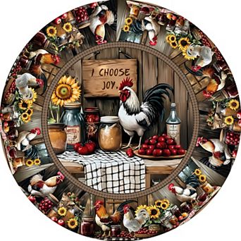 Farmhouse Animal Wood Grain Tablecloth, Oil Spill Proof Cover