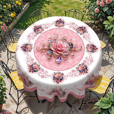 Boho Floral Flower Tablecloth, Table Cover for Home Decor