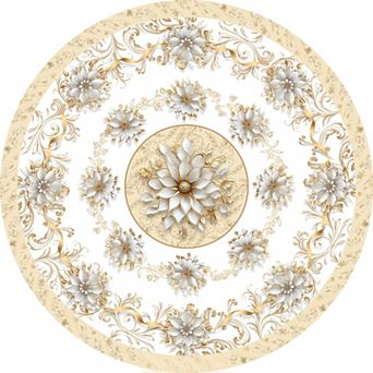 Boho Floral Flower Tablecloth, Table Cover for Home Decor