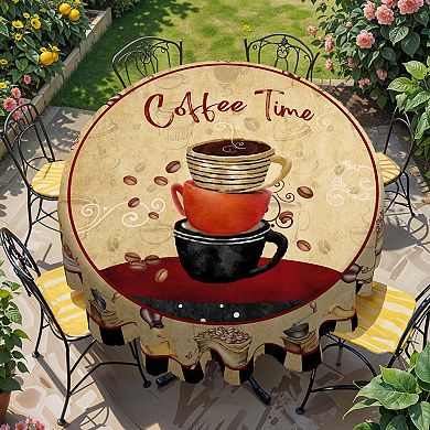 Coffee Party Tablecloth, Decorative Table Cover for Party Decor