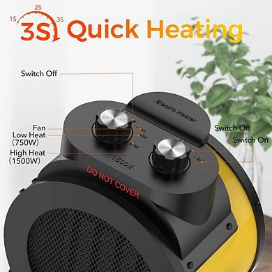 Patio Electric Heater with Adjustable Angle