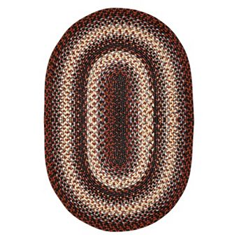 Homespice Montgomery Braided Rug Washable Indoor/Outdoor Gray/Cream/Black/Red Rug