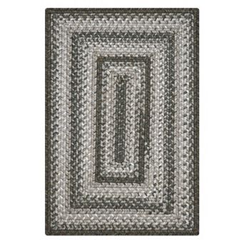 Homespice Graphite Braided Rug Washable Indoor/Outdoor White/Ivory/Silver/Gray Rug