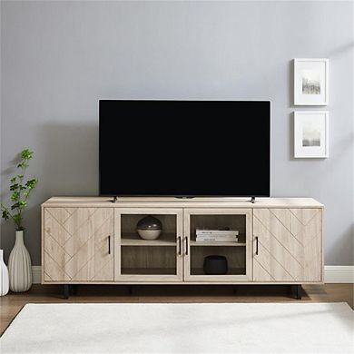Modern Herringbone TV Stand, 70" Wide
