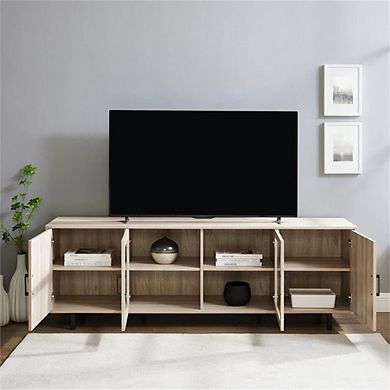Modern Herringbone TV Stand, 70" Wide
