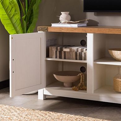 Farmhouse Barn Door TV Console, Rustic